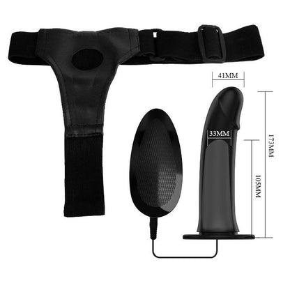 5-Penis na paskach strapon wibrujący z uprzężą 17 cm-5