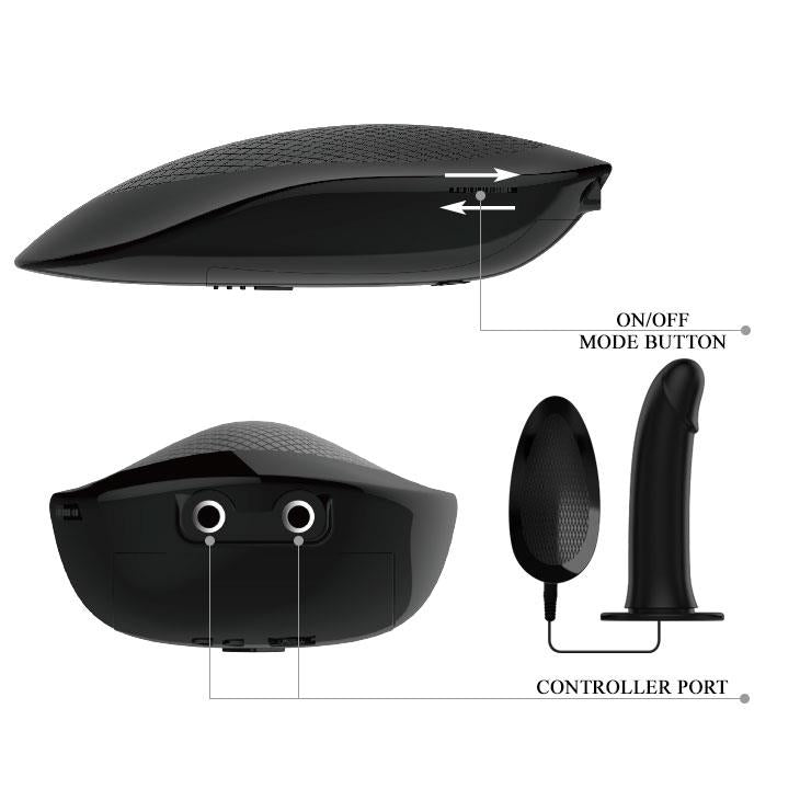 7-Penis na paskach strapon wibrujący z uprzężą 17 cm-7
