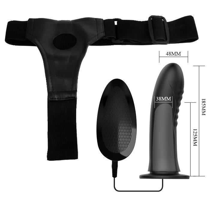 5-Wibrujące dildo paski majtki strap-on puste 18cm-5