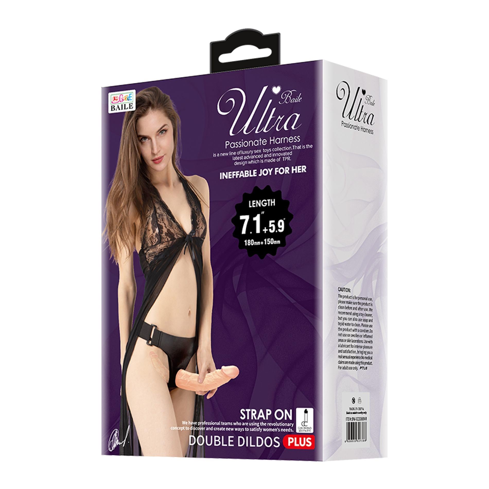 7-BAILE -STRAP ON DOUBLE DILDOS, 7.1''+5.9''-7