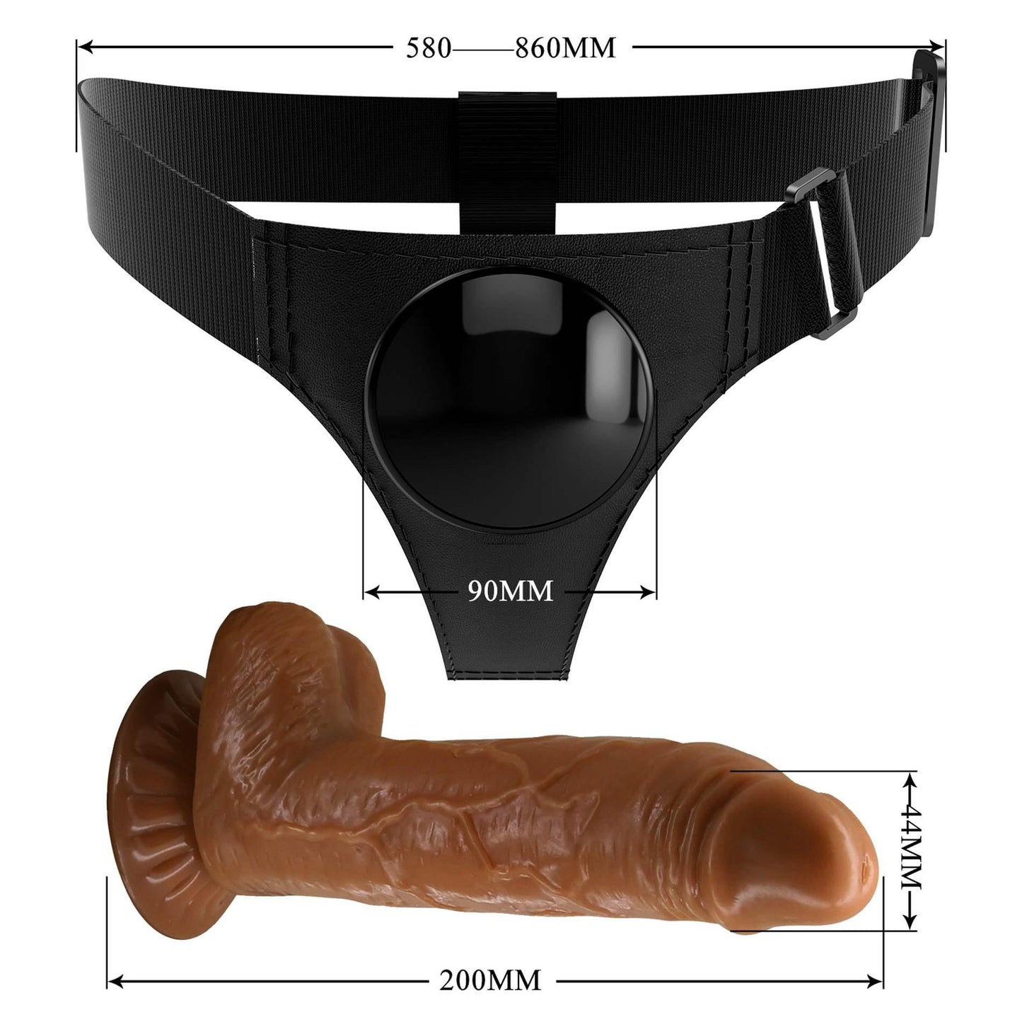 9-PRETTY LOVE - HARNESS BRIEFS- Micheal, Universal Strap-On, 7.0'' Dildo-9