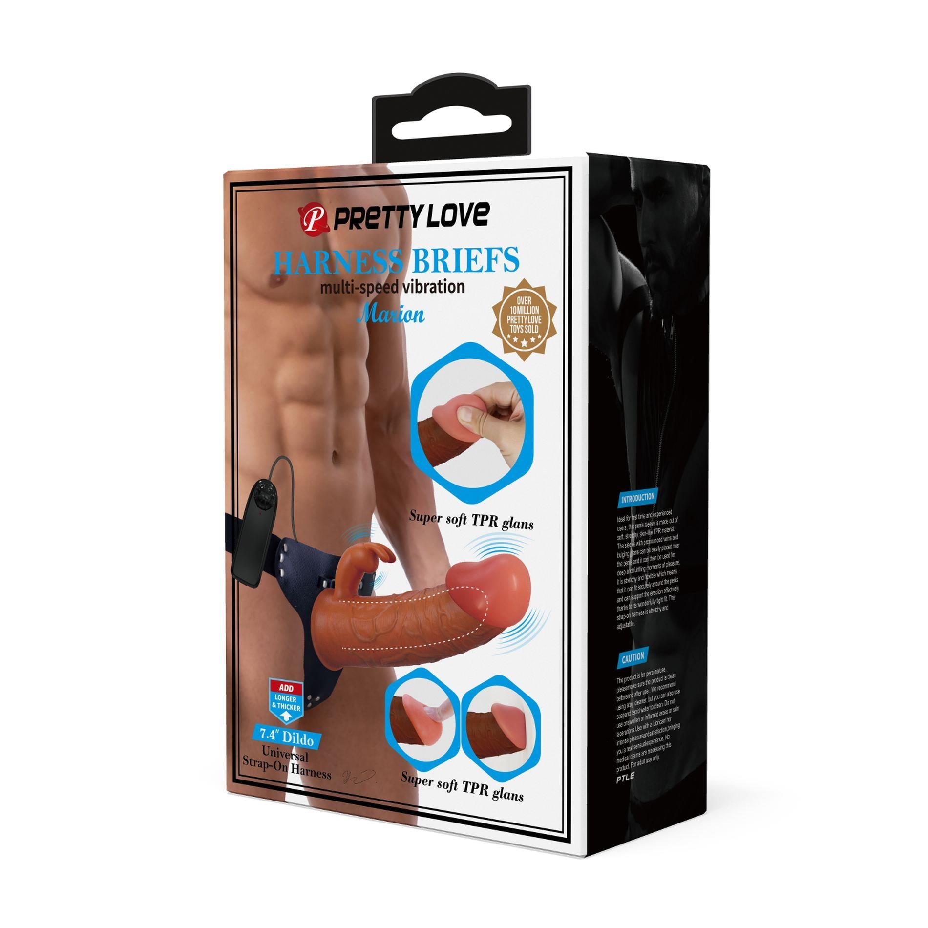 11-PRETTY LOVE - Marion, Universal Strap-On Harness, Dildo 7.4''TPR, multi-speed vibration-11