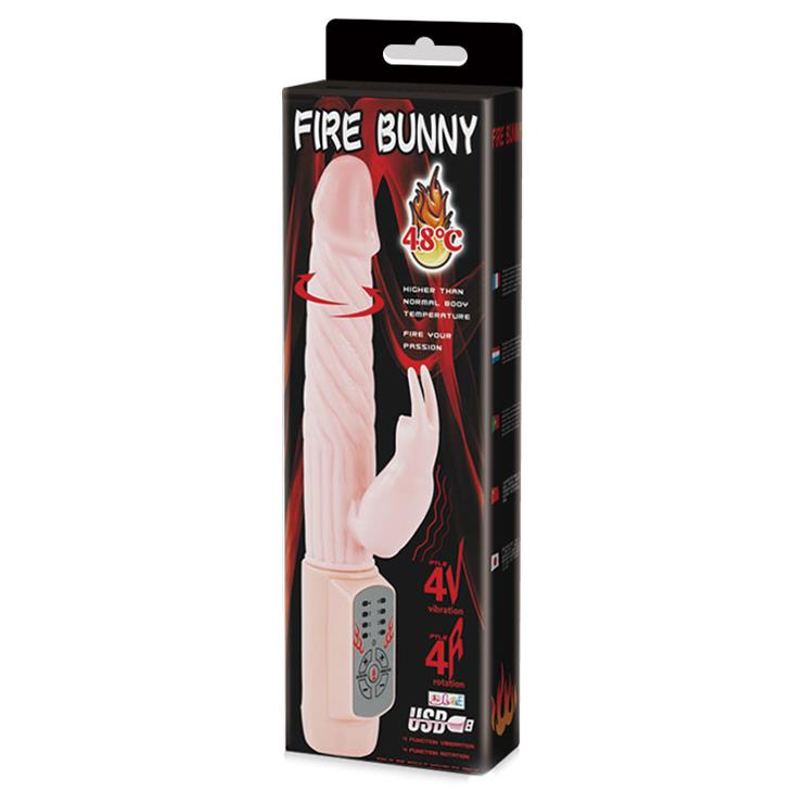 8-Ogrzewany wibrator z sex masażerem łechtaczki 21cm-8