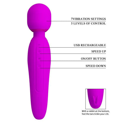 9-Wibrujący masażer łechtaczki różdżka 7trybów 23cm-9