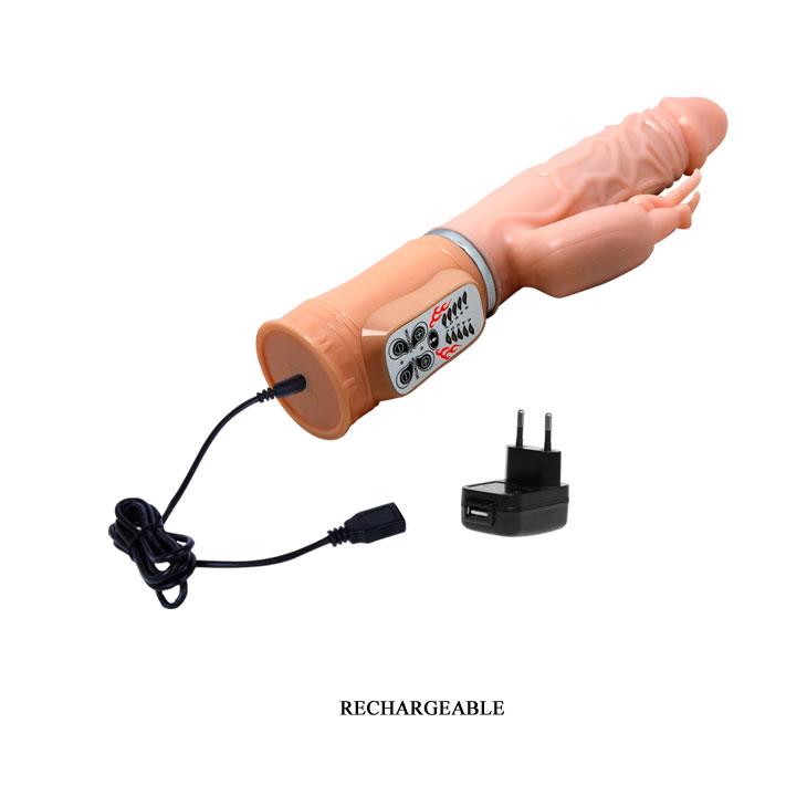6-Podgrzewany wibrator z masażerem łechtaczki 26cm-6