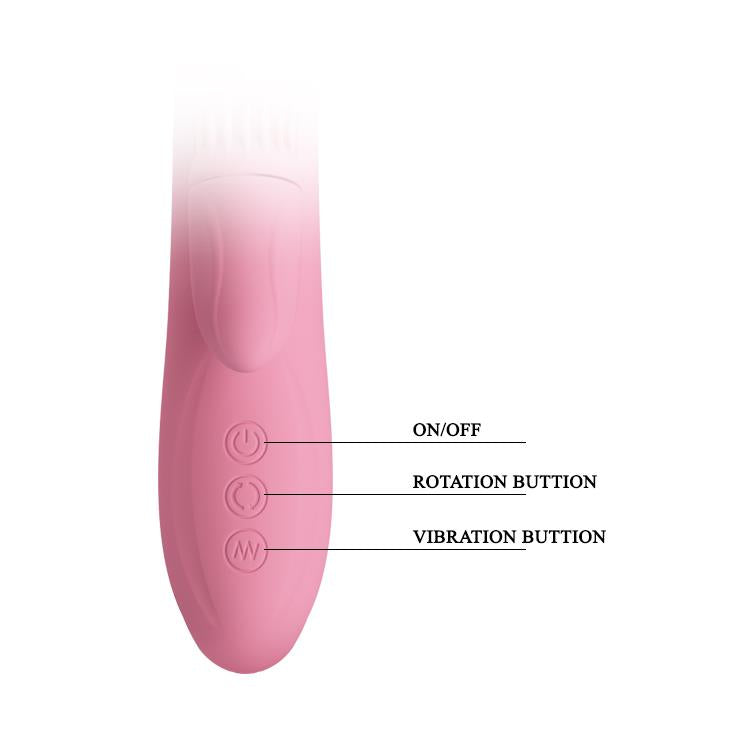 7-Wibrator z obrotowym masażerem łechtaczki 20cm usb-7