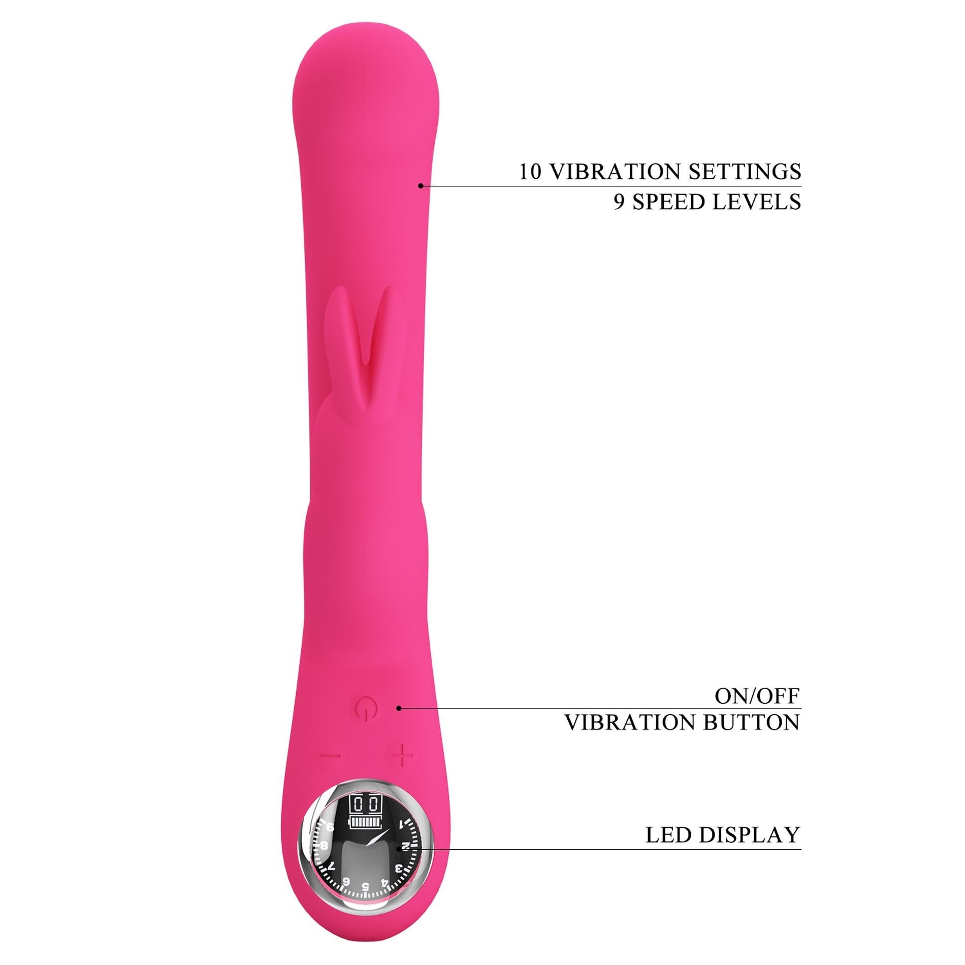 9-PRETTY LOVE - Lamar dark Pink, 10 vibration functions 9 speed levels-9