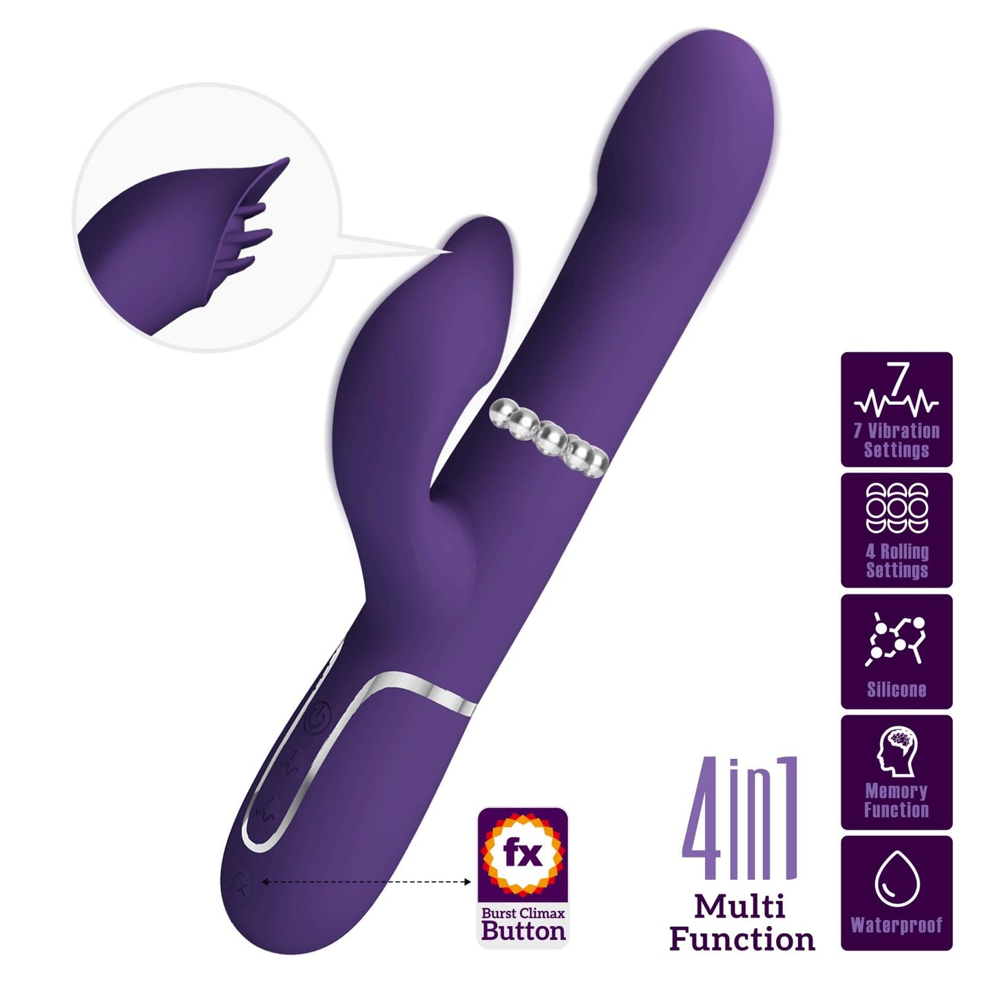 2-PRETTY LOVE - Falin dark Purple, 7 vibration functions 4 rolling functions Memory function-2