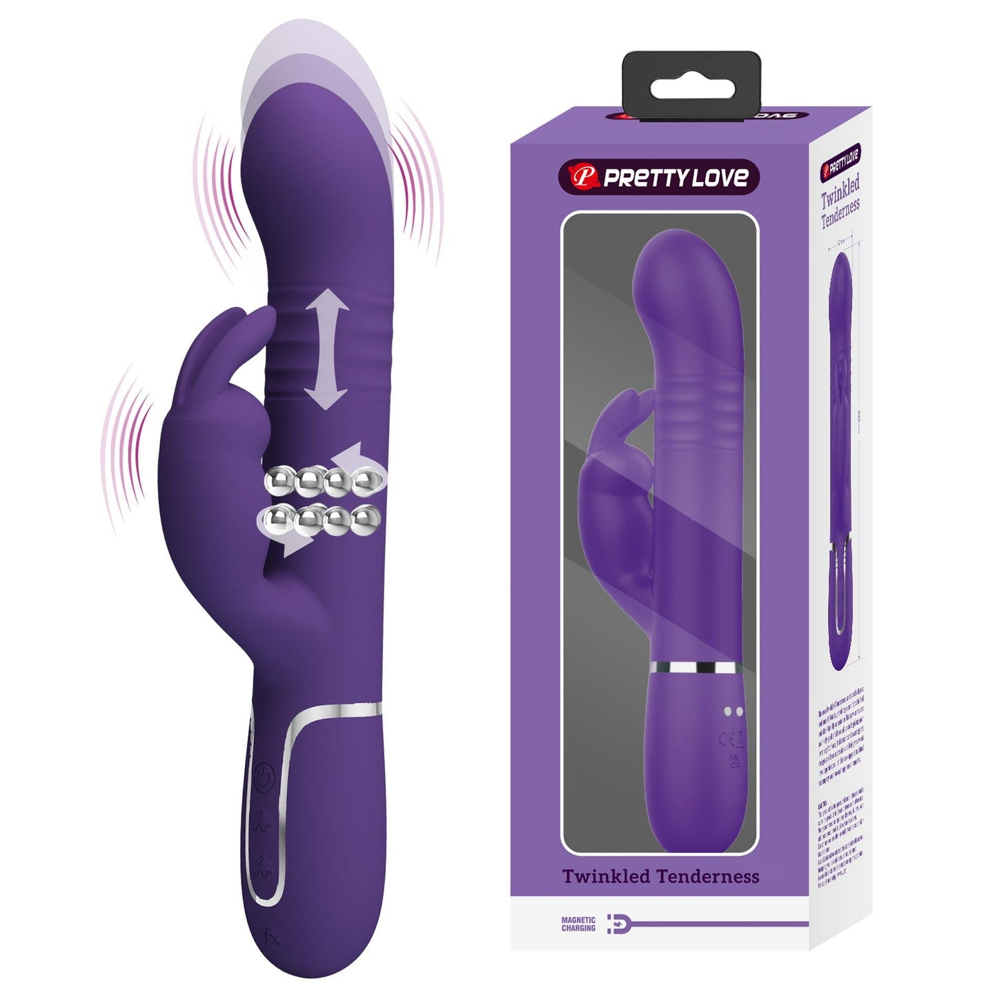 1-PRETTY LOVE - Coale dark Purple, 7 vibration functions 4 rotation functions 4 thrusting settings-1