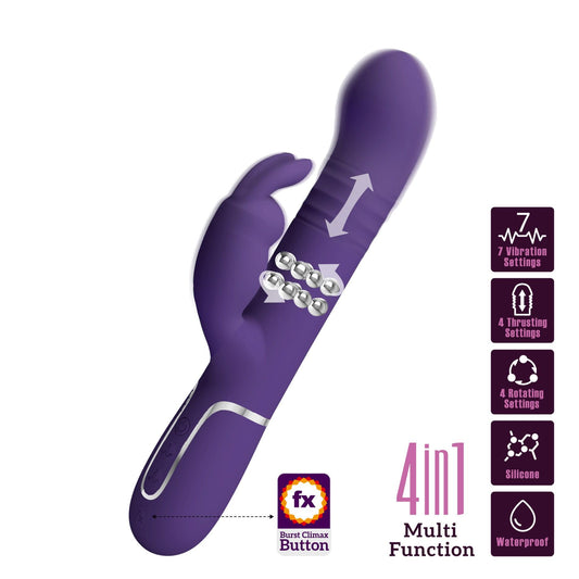 2-PRETTY LOVE - Coale dark Purple, 7 vibration functions 4 rotation functions 4 thrusting settings-2