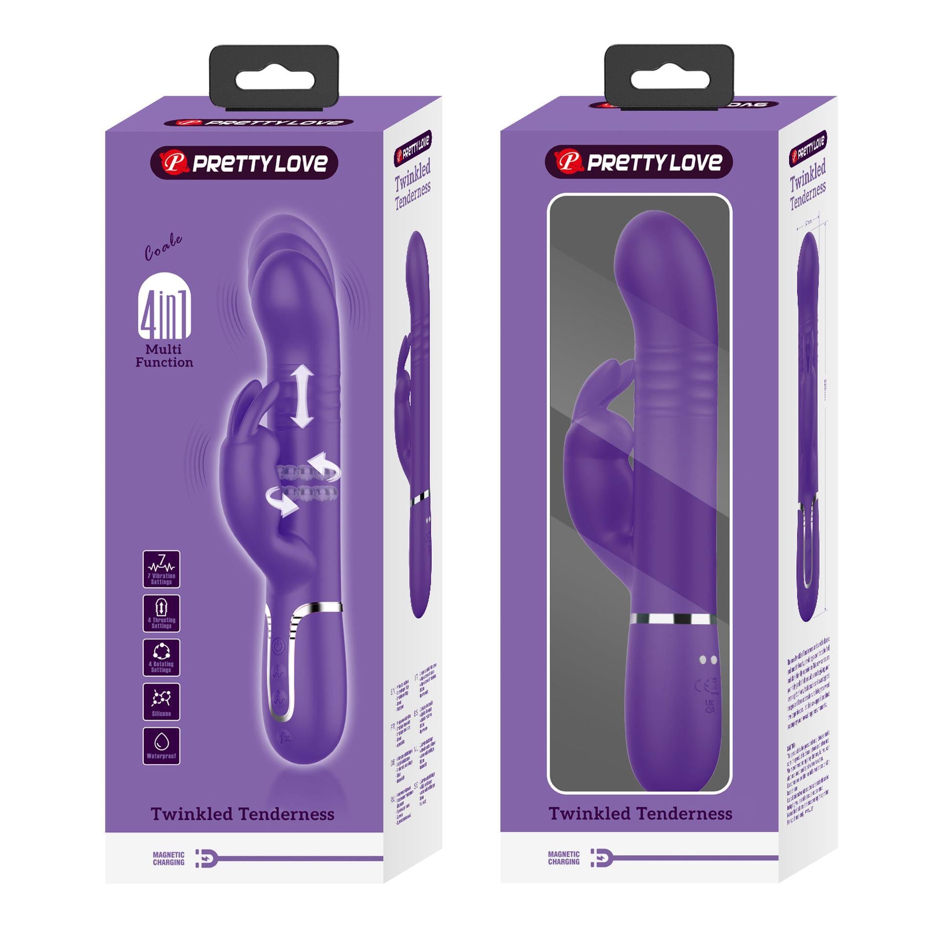 12-PRETTY LOVE - Coale dark Purple, 7 vibration functions 4 rotation functions 4 thrusting settings-12