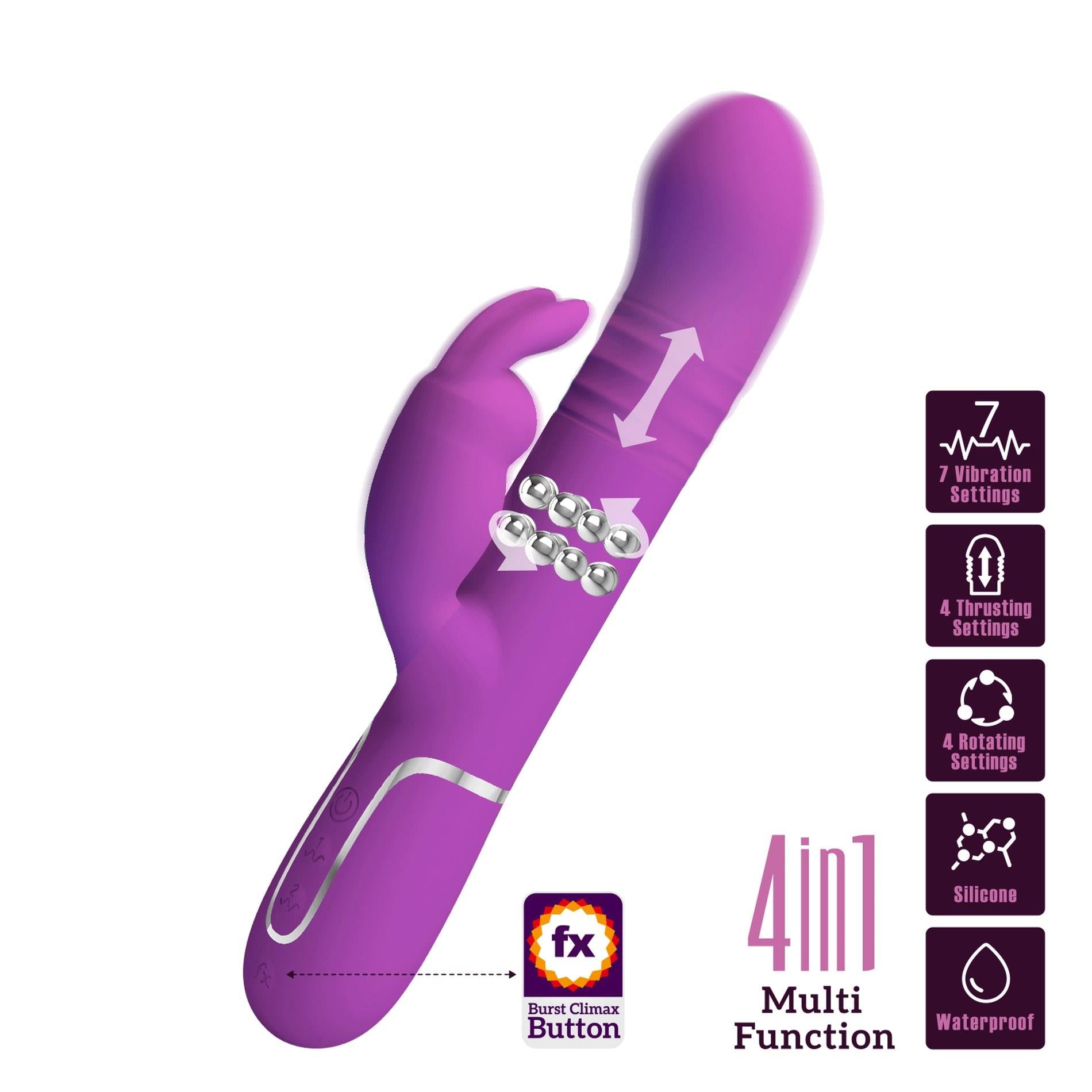 2-PRETTY LOVE - Coale Purple, 7 vibration functions 4 rotation functions 4 thrusting settings-2