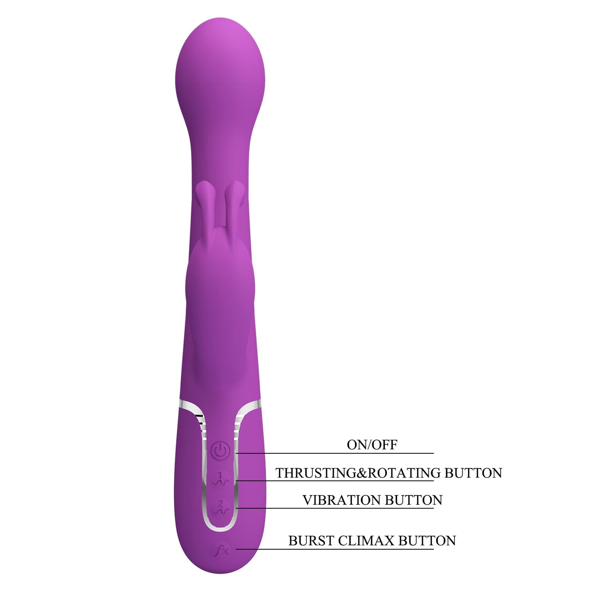 10-PRETTY LOVE - Dejon Purple, 7 vibration functions 4 thrusting settings 4 rotation functions-10