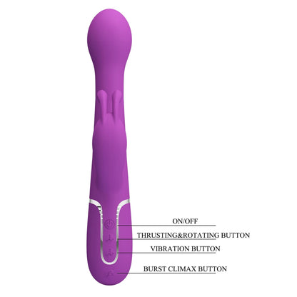 10-PRETTY LOVE - Dejon Purple, 7 vibration functions 4 thrusting settings 4 rotation functions-10