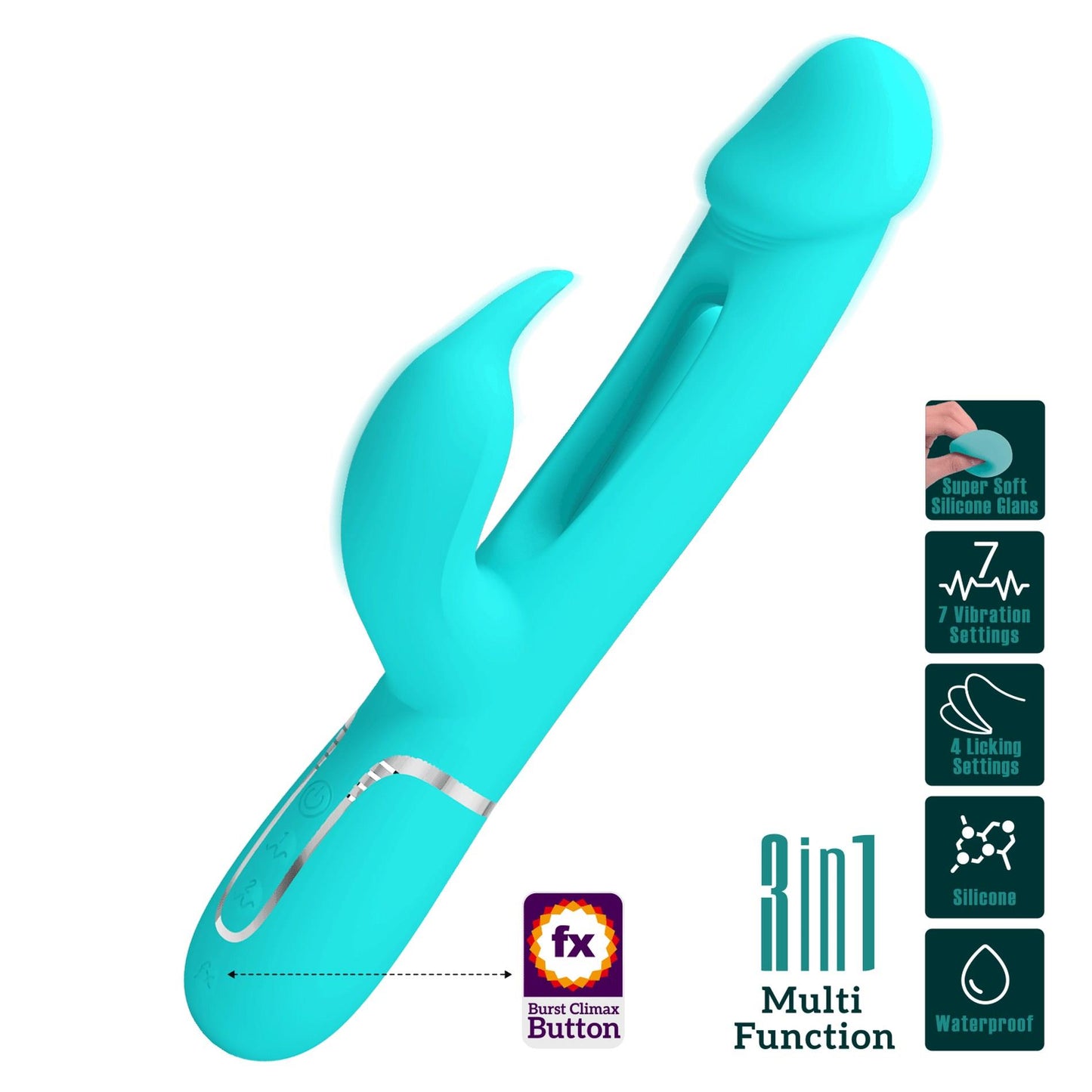 2-PRETTY LOVE - Kampas Green, 7 vibration functions 4 licking settings-2