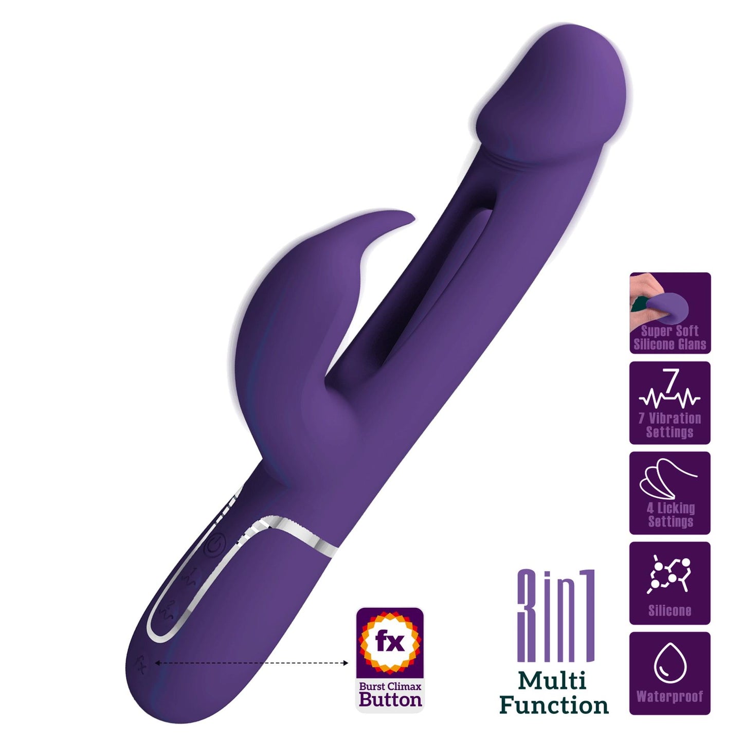 2-PRETTY LOVE - Kampas dark Purple, 7 vibration functions 4 licking settings-2
