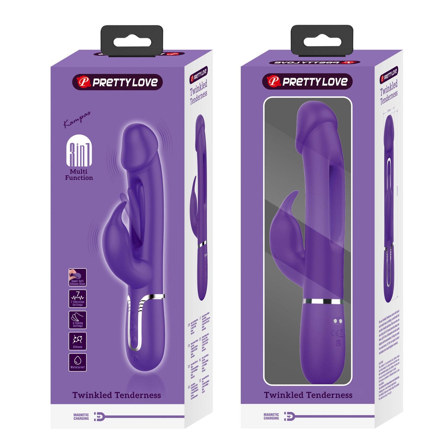 12-PRETTY LOVE - Kampas dark Purple, 7 vibration functions 4 licking settings-12