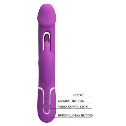 10-PRETTY LOVE - Kampas Purple, 7 vibration functions 4 licking settings-10