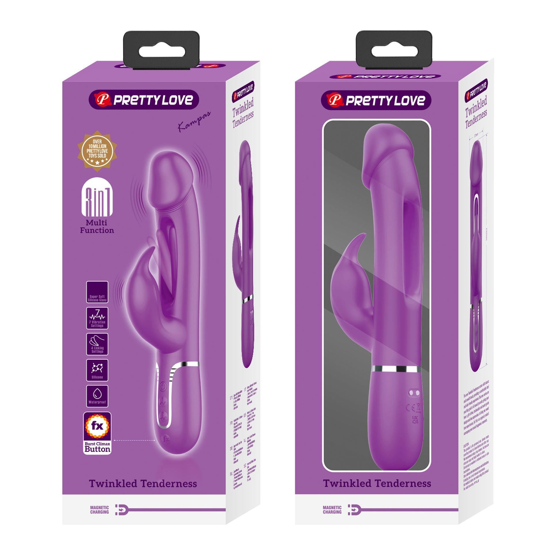 12-PRETTY LOVE - Kampas Purple, 7 vibration functions 4 licking settings-12