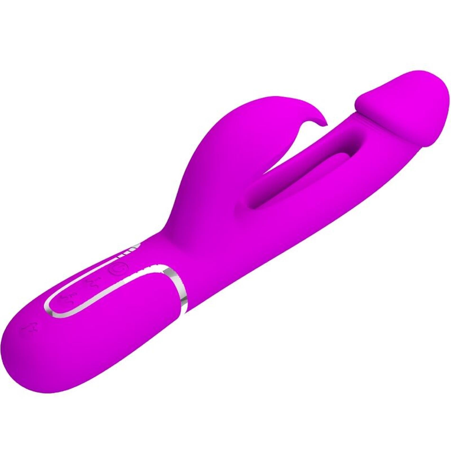 3-PRETTY LOVE - Kampas Rabbit 3 in 1, multifunction vibrator with tongue violet-3