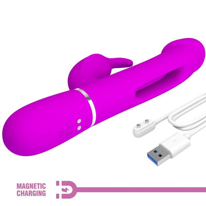 7-PRETTY LOVE - Kampas Rabbit 3 in 1, multifunction vibrator with tongue violet-7