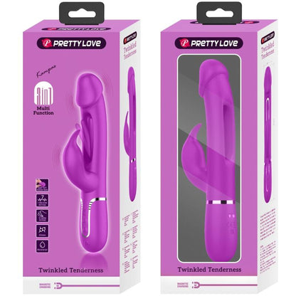9-PRETTY LOVE - Kampas Rabbit 3 in 1, multifunction vibrator with tongue violet-9