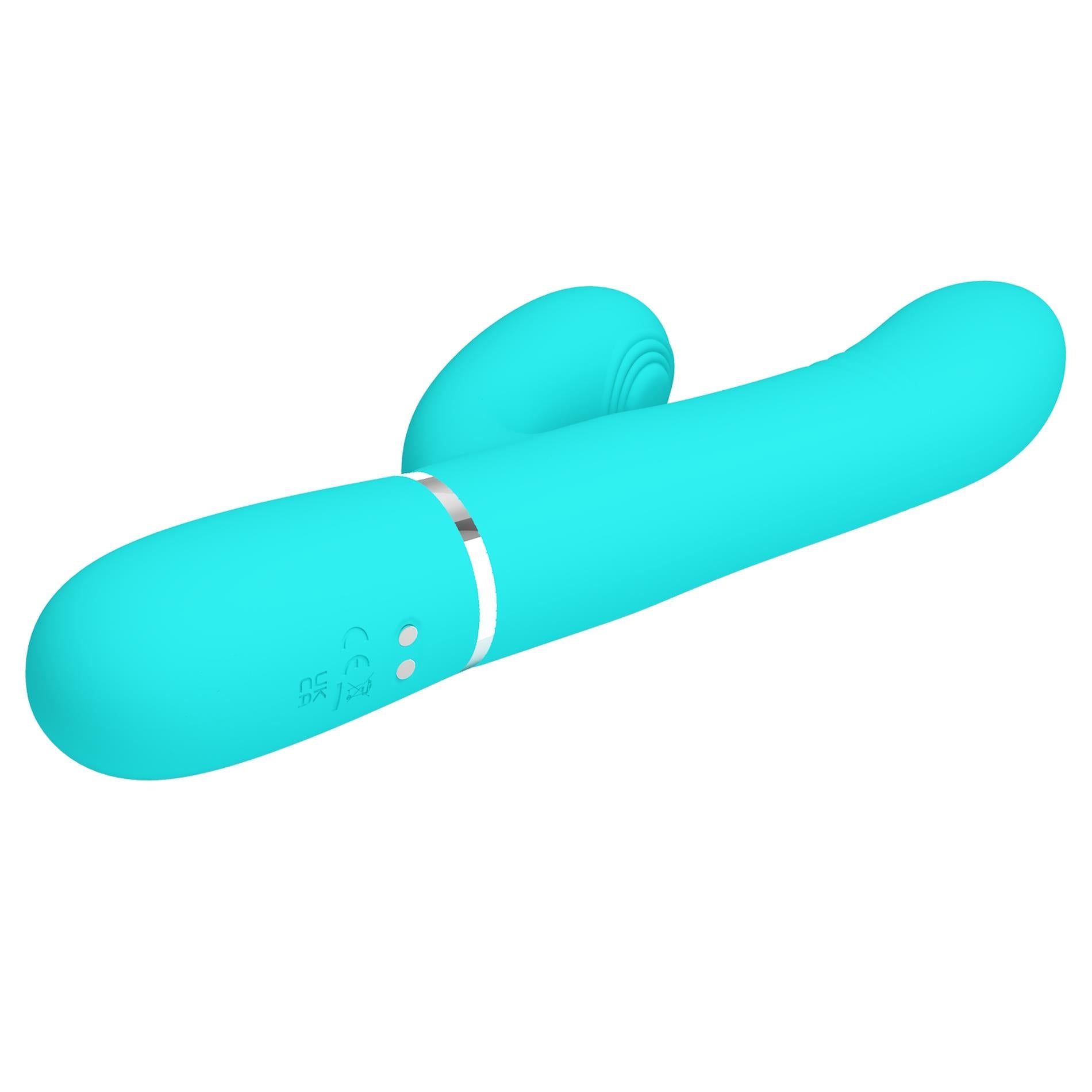 8-PRETTY LOVE - Mariana light blue, 7 vibration functions, 7 thrusting settings, 4 rolling functions, 4 nodding functions-8
