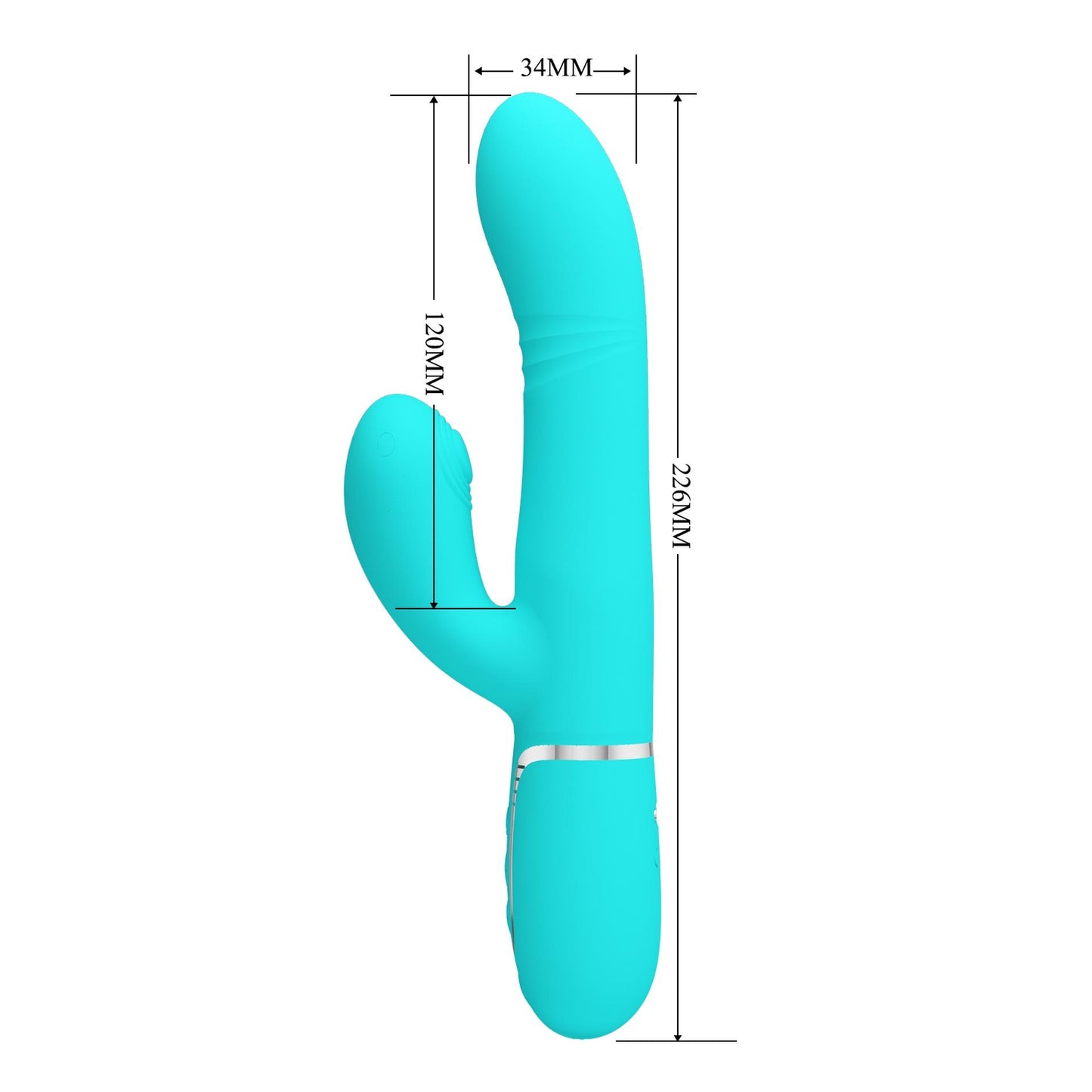 9-PRETTY LOVE - Mariana light blue, 7 vibration functions, 7 thrusting settings, 4 rolling functions, 4 nodding functions-9