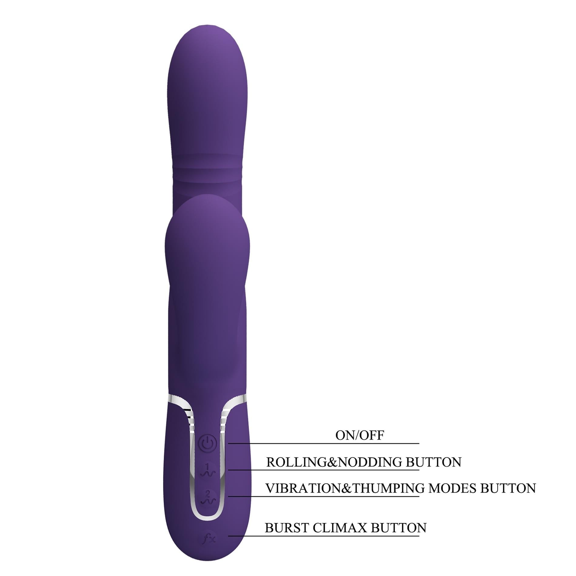 10-PRETTY LOVE - Mariana dark purple, 7 vibration functions, 7 thrusting settings, 4 rolling functions,4 nodding functions-10