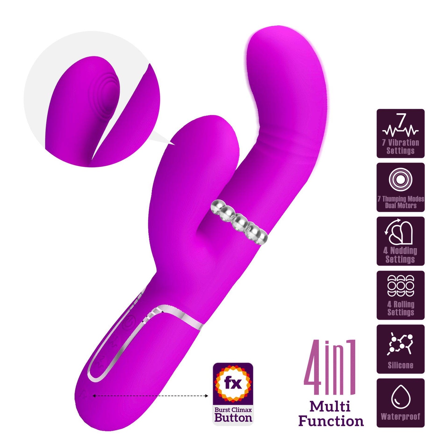 2-PRETTY LOVE - Mariana Purple, 7 vibration functions 7 thrusting settings, 4 rolling functions, 4 nodding functions-2