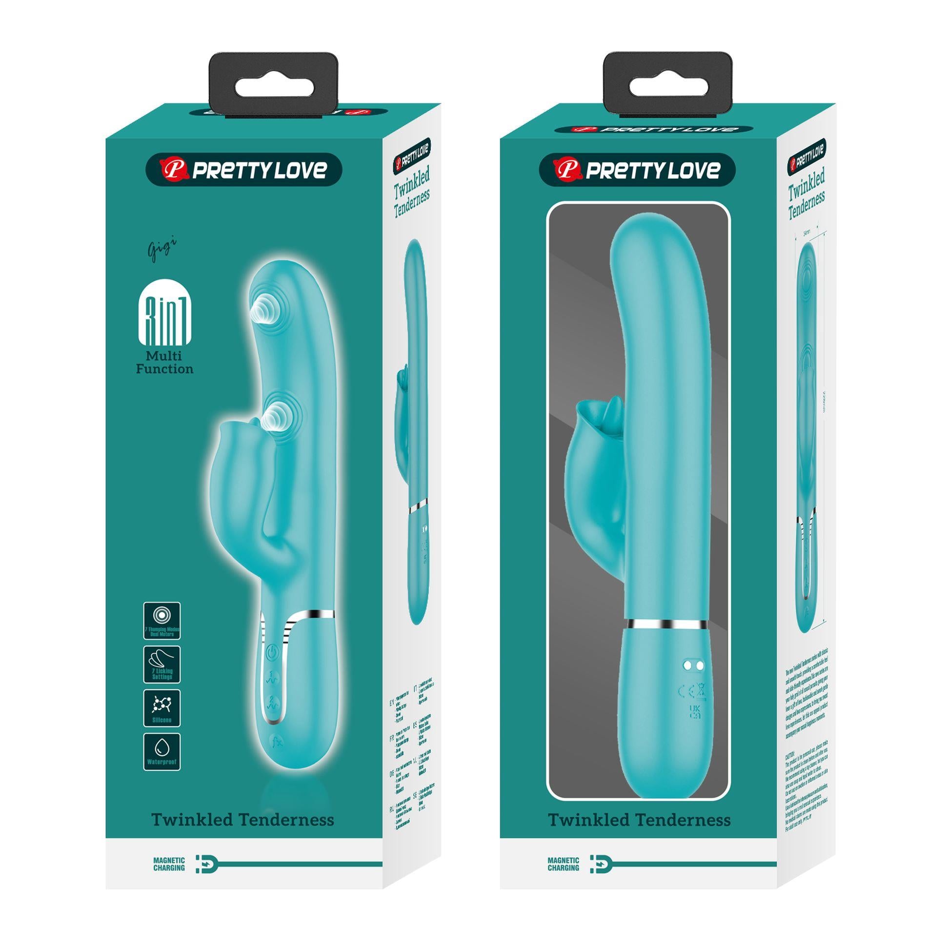 12-PRETTY LOVE - Gigi light blue, 7 thumping functions 7 licking modes-12