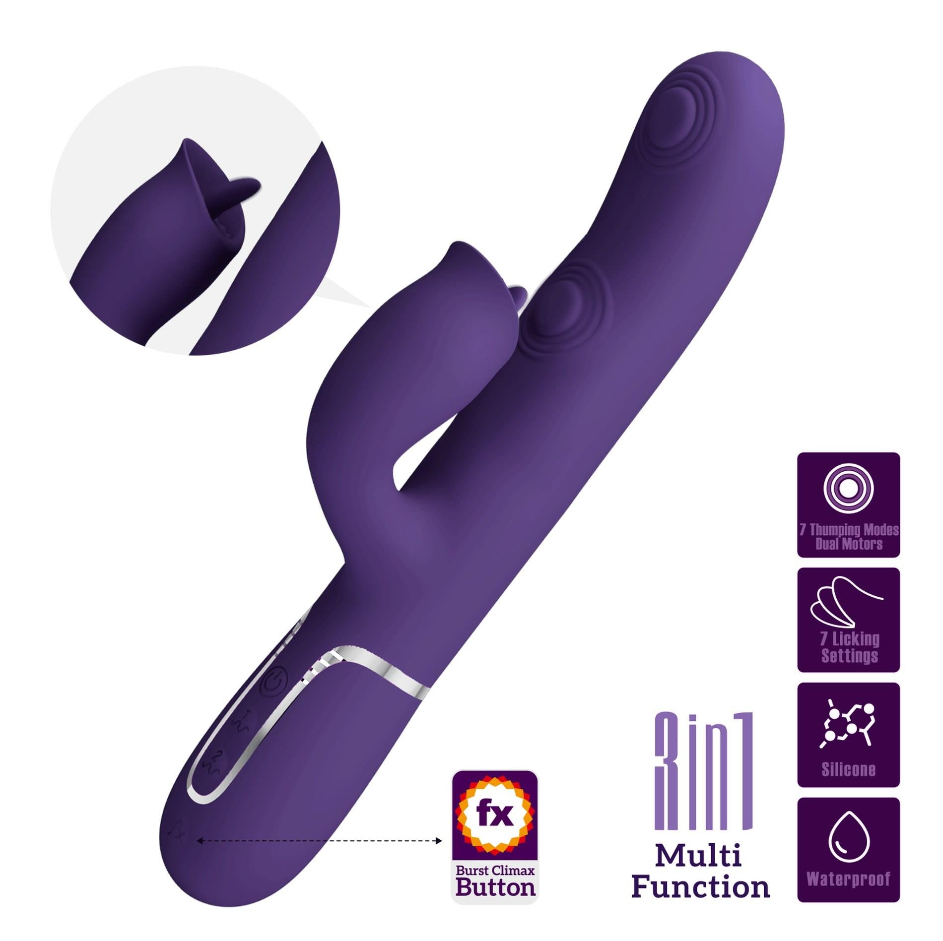 2-PRETTY LOVE - Gigi dark purple, 7 thumping functions 7 licking modes-2