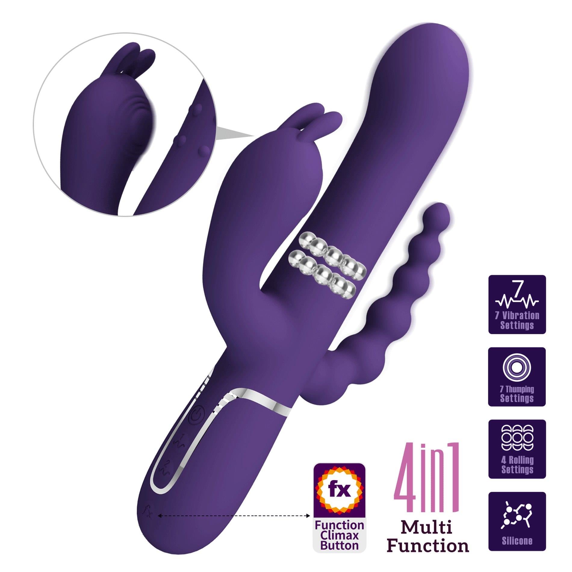 2-PRETTY LOVE - Cammy Dark Purple, Twinkled Tenderness, 7 thumping functions 7 vibration functions 4 rolling functions-2