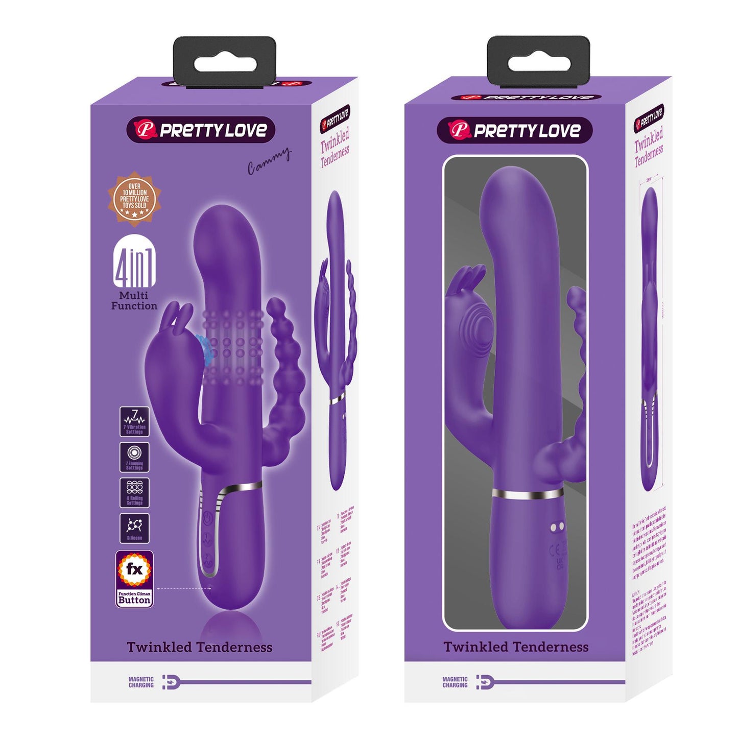 12-PRETTY LOVE - Cammy Dark Purple, Twinkled Tenderness, 7 thumping functions 7 vibration functions 4 rolling functions-12