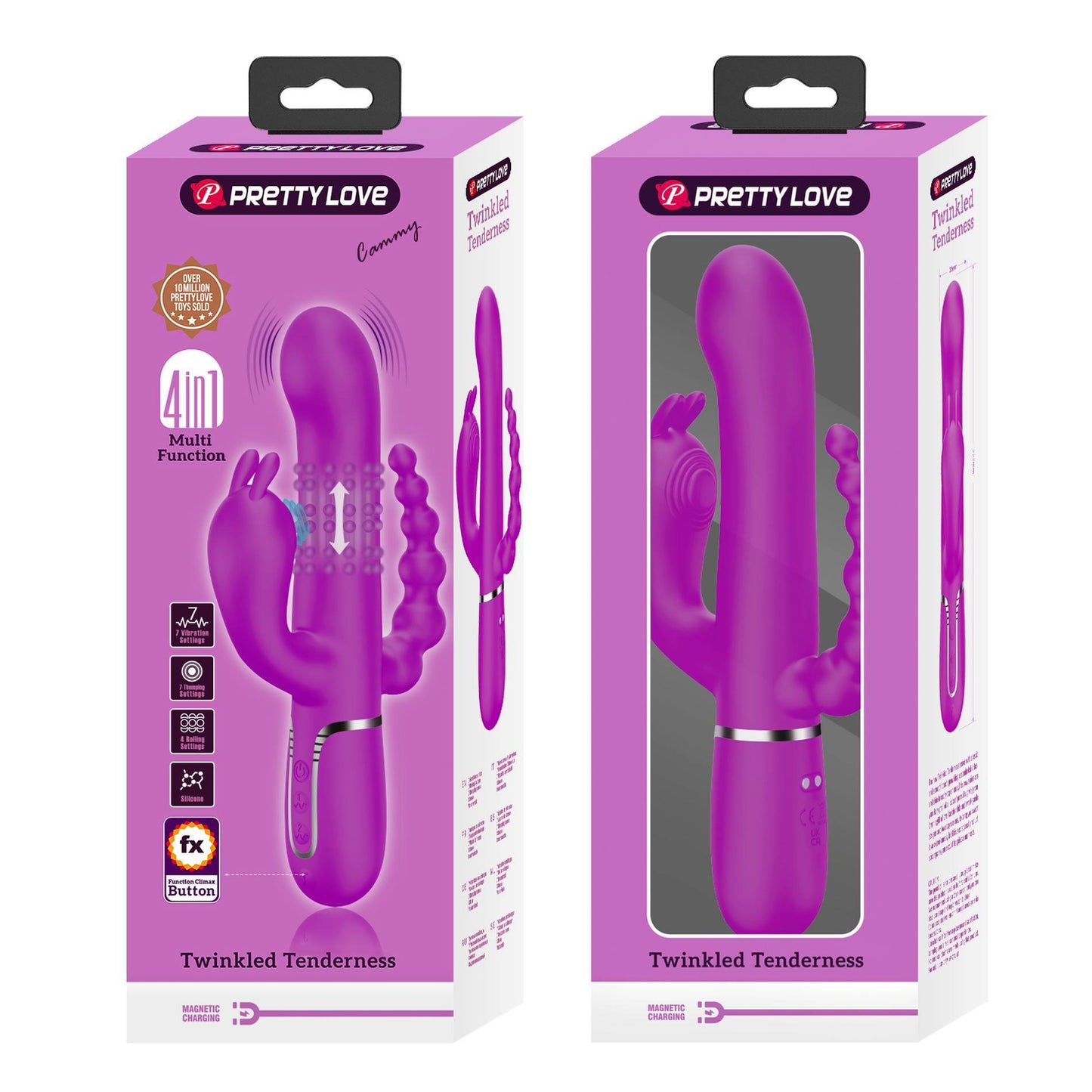 12-PRETTY LOVE - Cammy Purple, Twinkled Tenderness, 7 thumping functions 7 vibration functions 4 rolling functions-12