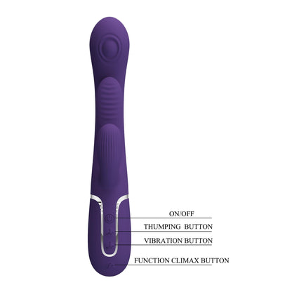 8-Wibrator króliczek PRETTY LOVE - Shonia Dark Purple, Twinkled Tenderness, 7 thumping functions 7 vibration functions-8
