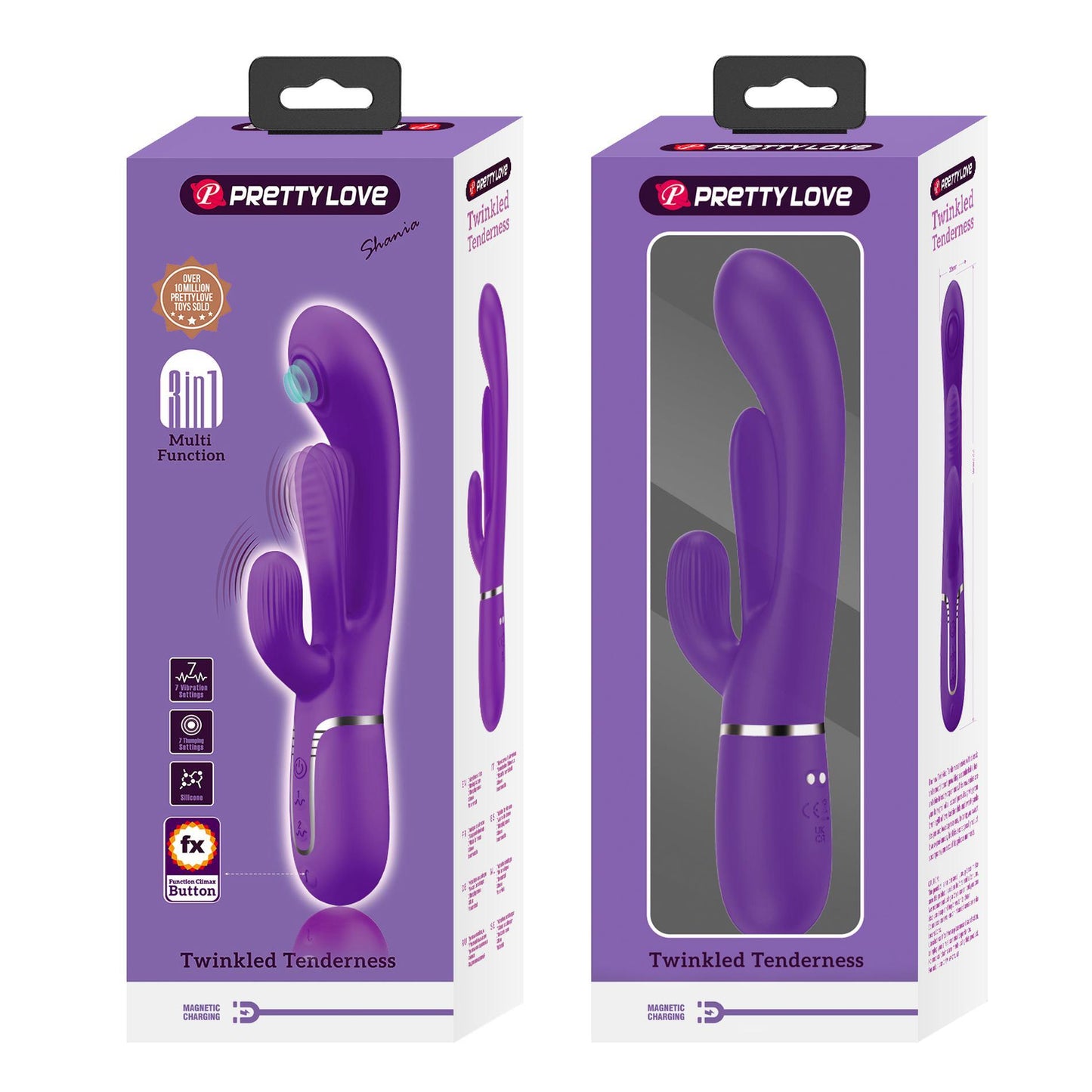 10-Wibrator króliczek PRETTY LOVE - Shonia Dark Purple, Twinkled Tenderness, 7 thumping functions 7 vibration functions-10