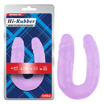 1-Wygięte podwójne żylaste dildo sex lesbijski 18 cm-1