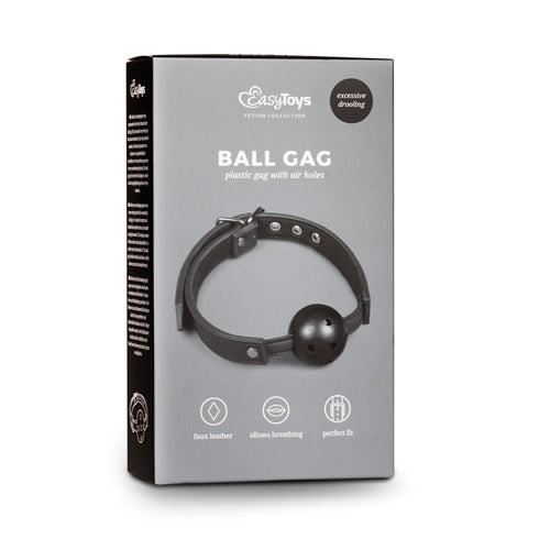 6-Knebel-Ball Gag With PVC Ball - Black-6