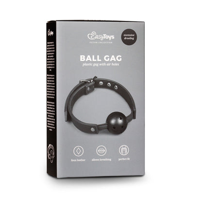 6-Knebel-Ball Gag With PVC Ball - Black-6