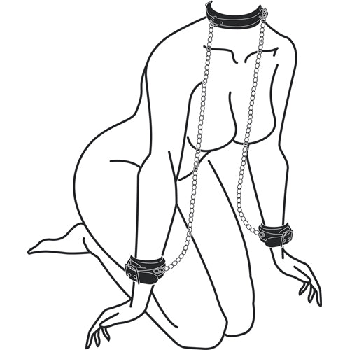 4-Kajdanki-Leather Collar With Handcuffs-4