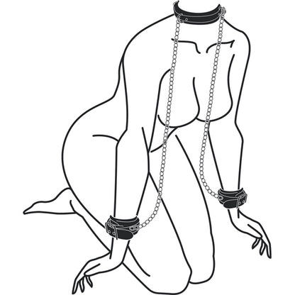 4-Kajdanki-Leather Collar With Handcuffs-4