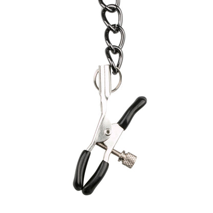 12-Wiązania-Leather Collar With Nipple Chains-12