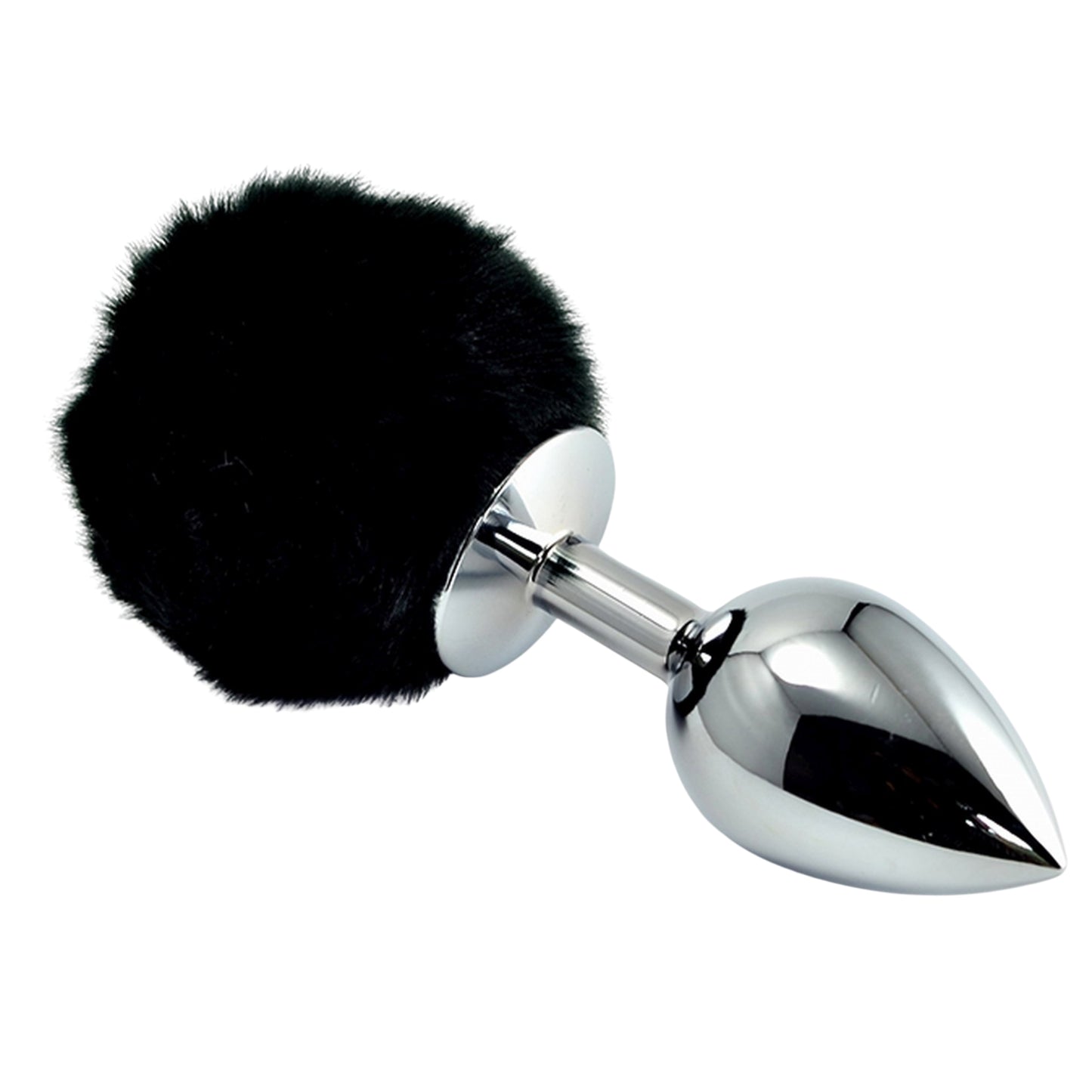 1-Metalowy korek analny z czarnym puszkiem 8 cm-1