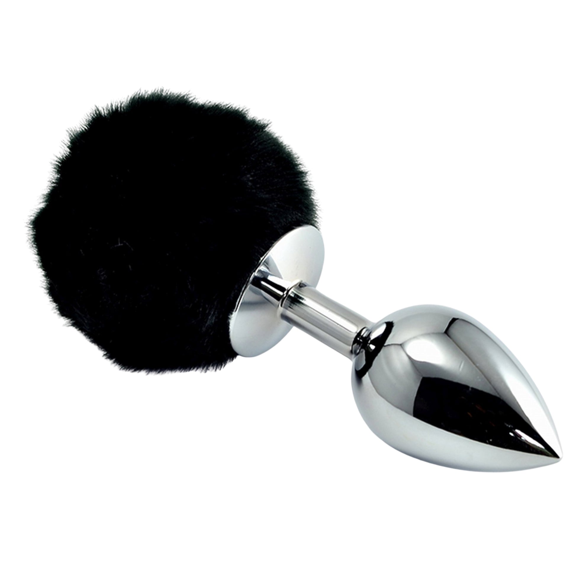 1-Metalowy korek analny z czarnym puszkiem 8 cm-1