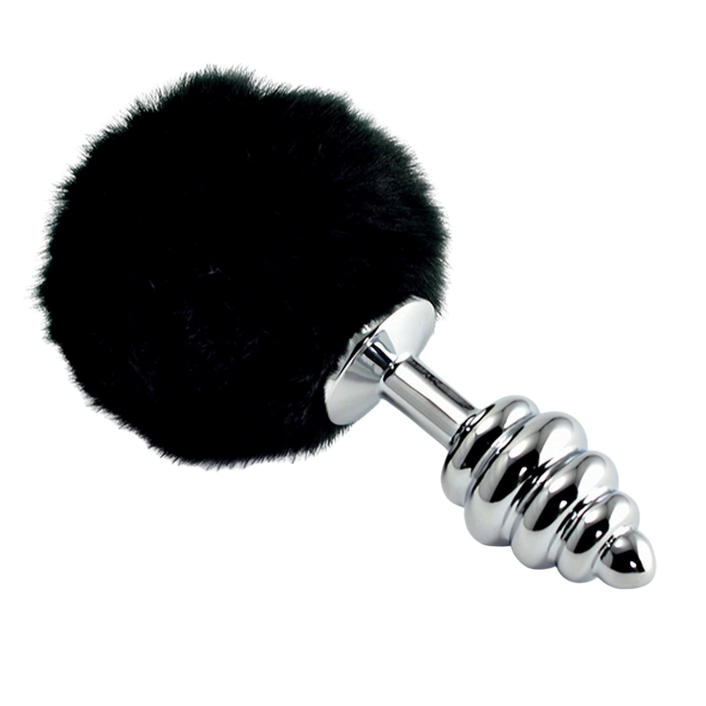 1-Metalowy korek analny z puszystą końcówką 8 cm-1