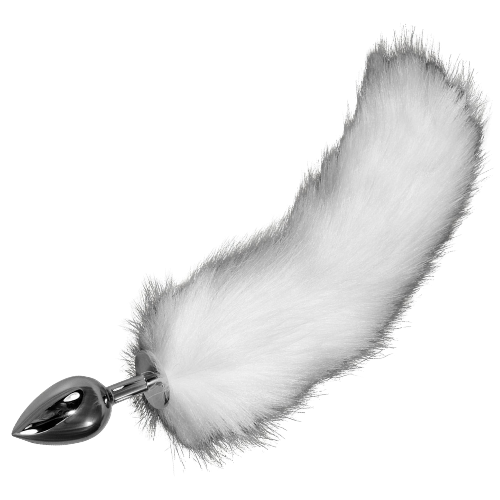 1-Korek analny z puszystym białym ogonkiem 39 cm-1