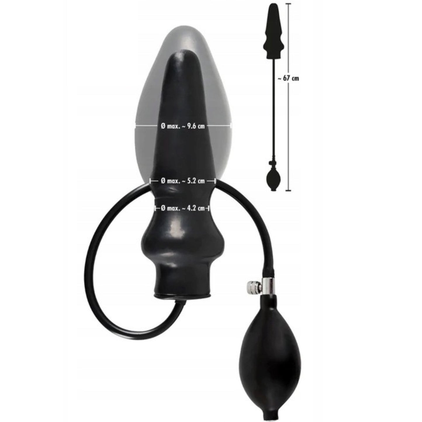 6-Lateksowy pompowany plug analny powiększany 20cm-6
