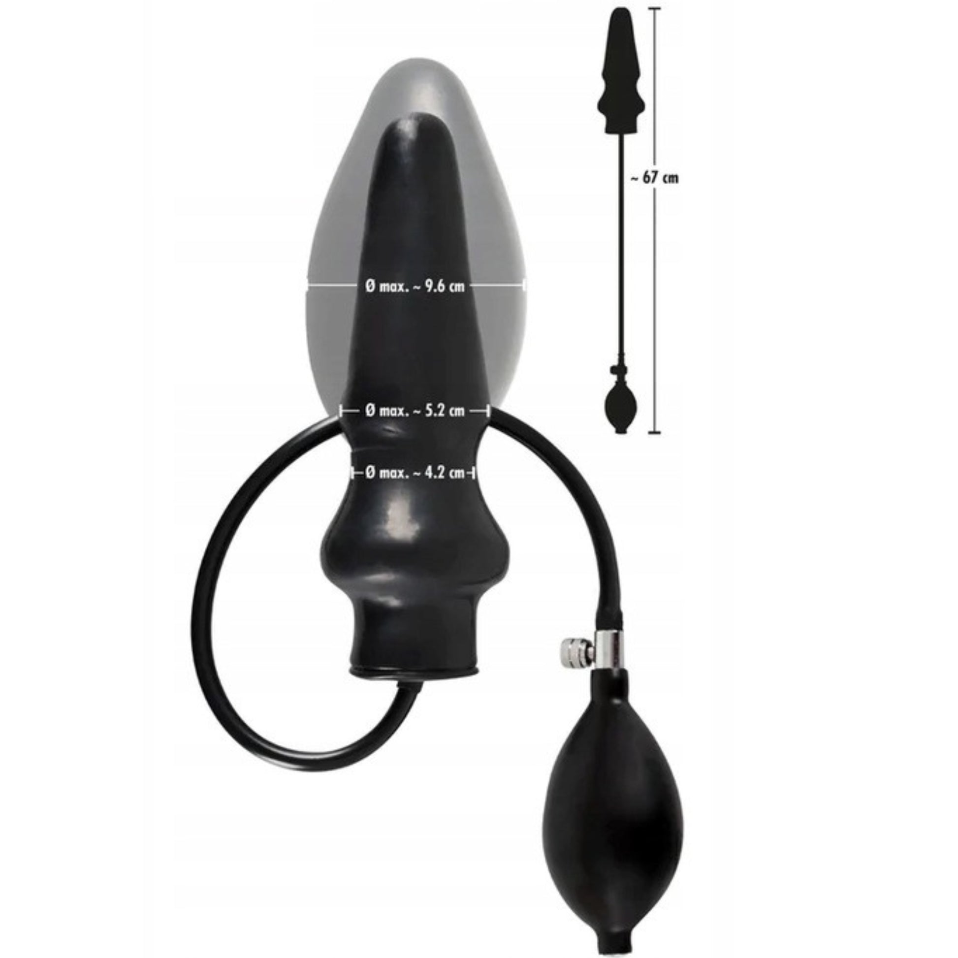 6-Lateksowy pompowany plug analny powiększany 20cm-6